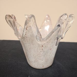 Murano STYLE Art Glass Bowl Candleholder